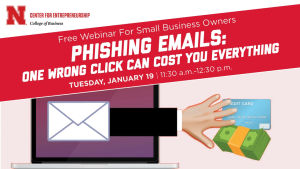 UNL Phishing Emails Webinar Event Logo